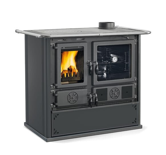 ROSA 5.0 - STEEL ANTHRACITE BLACK 8,8 kW Ενεργειακή σόμπα ξύλου με φούρνο
