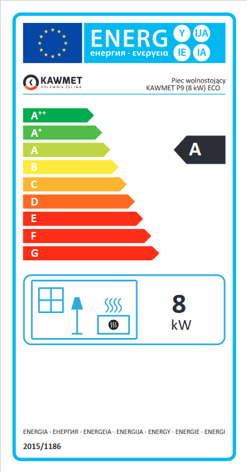 Ενεργειακή Σόμπα Ξύλου 8kW από Μαντέμι P9 ECO - KAWMET